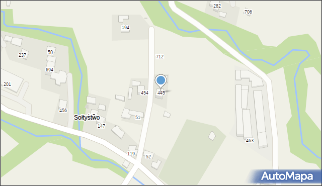 Pisarzowa, Pisarzowa, 445, mapa Pisarzowa