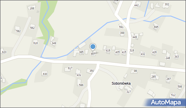 Pisarzowa, Pisarzowa, 607, mapa Pisarzowa