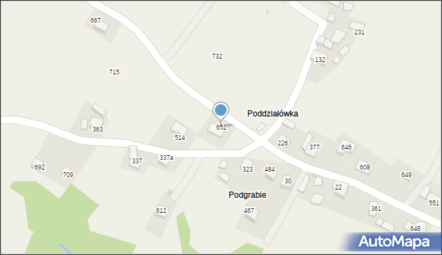 Pisarzowa, Pisarzowa, 652, mapa Pisarzowa