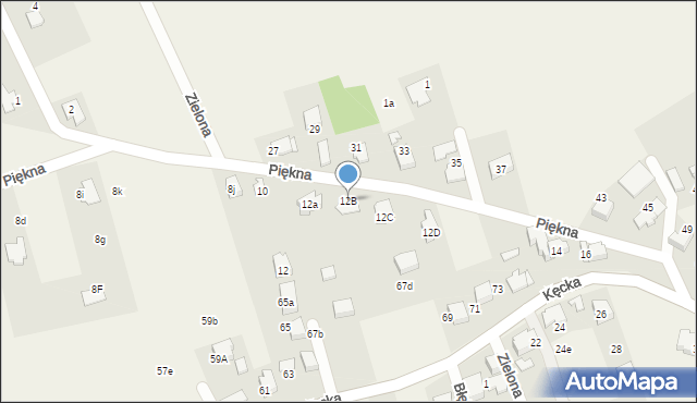 Pisarzowice, Piękna, 12B, mapa Pisarzowice