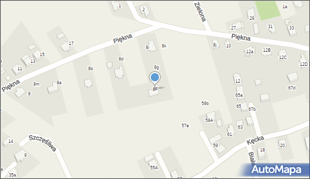 Pisarzowice, Piękna, 8F, mapa Pisarzowice