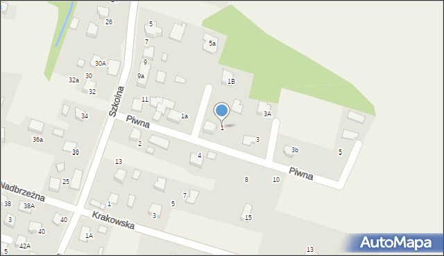 Pisarzowice, Piwna, 1, mapa Pisarzowice