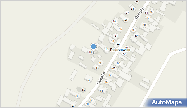 Pisarzowice, Pisarzowice, 10, mapa Pisarzowice