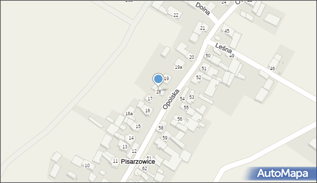 Pisarzowice, Pisarzowice, 18, mapa Pisarzowice