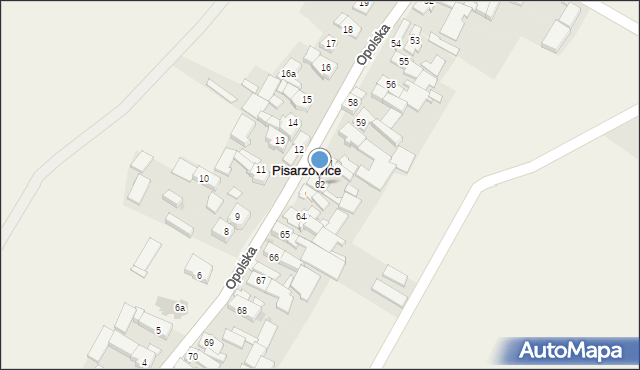 Pisarzowice, Pisarzowice, 62, mapa Pisarzowice