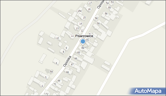 Pisarzowice, Pisarzowice, 64, mapa Pisarzowice