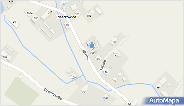 Pisarzowice, Pisarzowice, 101, mapa Pisarzowice