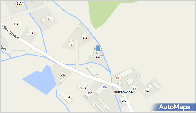 Pisarzowice, Pisarzowice, 110, mapa Pisarzowice