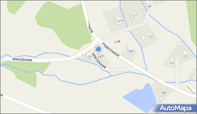 Pisarzowice, Pisarzowice, 114, mapa Pisarzowice