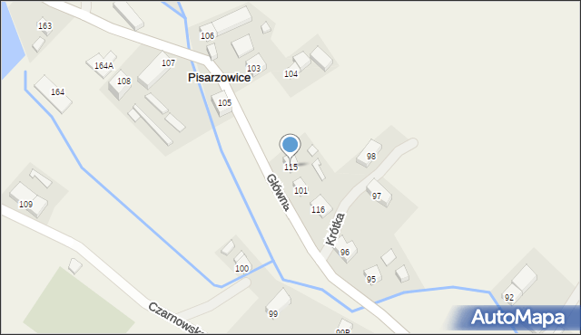 Pisarzowice, Pisarzowice, 115, mapa Pisarzowice