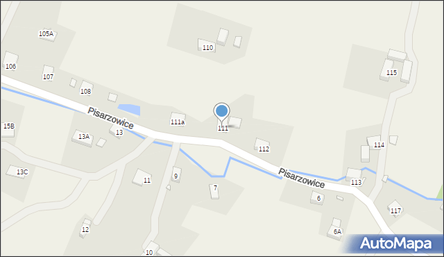 Pisarzowice, Pisarzowice, 111, mapa Pisarzowice