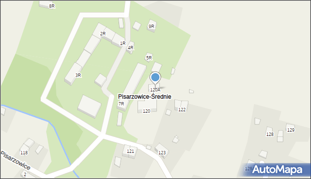 Pisarzowice, Pisarzowice, 120A, mapa Pisarzowice