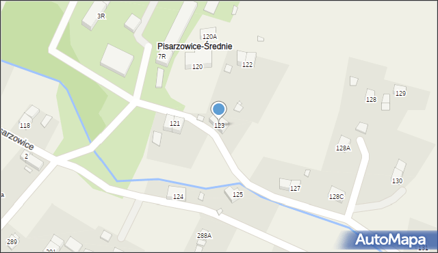 Pisarzowice, Pisarzowice, 123, mapa Pisarzowice