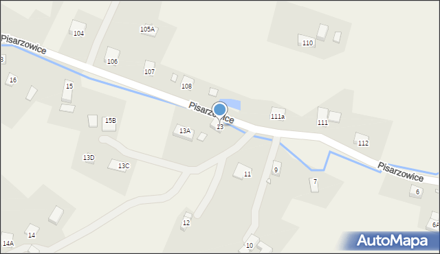 Pisarzowice, Pisarzowice, 13, mapa Pisarzowice