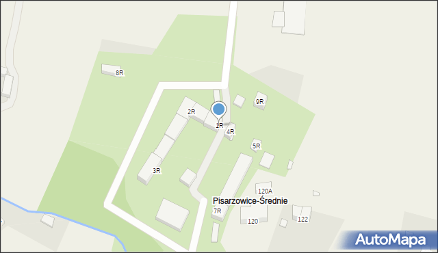 Pisarzowice, Pisarzowice, 1R, mapa Pisarzowice