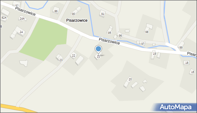 Pisarzowice, Pisarzowice, 21, mapa Pisarzowice