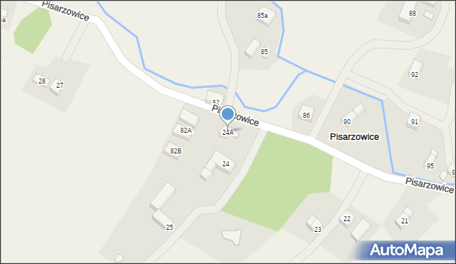 Pisarzowice, Pisarzowice, 24A, mapa Pisarzowice