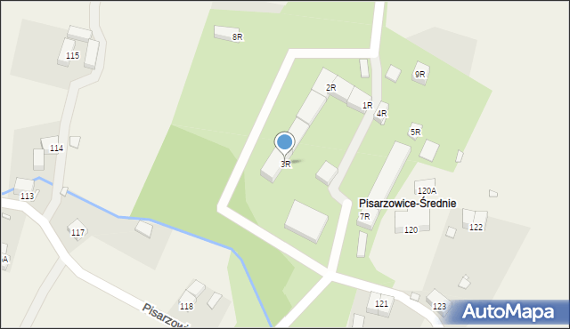 Pisarzowice, Pisarzowice, 3R, mapa Pisarzowice