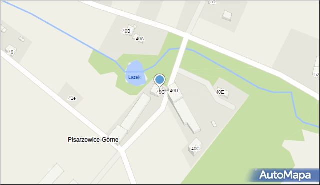 Pisarzowice, Pisarzowice, 40G, mapa Pisarzowice