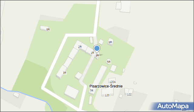 Pisarzowice, Pisarzowice, 4R, mapa Pisarzowice