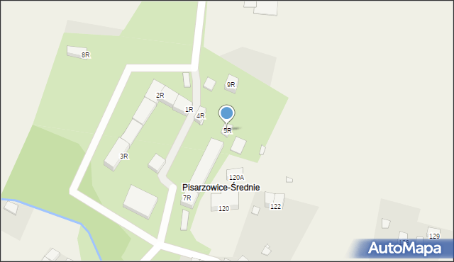 Pisarzowice, Pisarzowice, 5R, mapa Pisarzowice