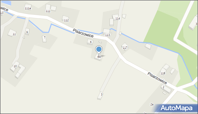 Pisarzowice, Pisarzowice, 6A, mapa Pisarzowice