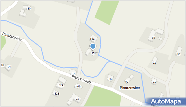 Pisarzowice, Pisarzowice, 85, mapa Pisarzowice