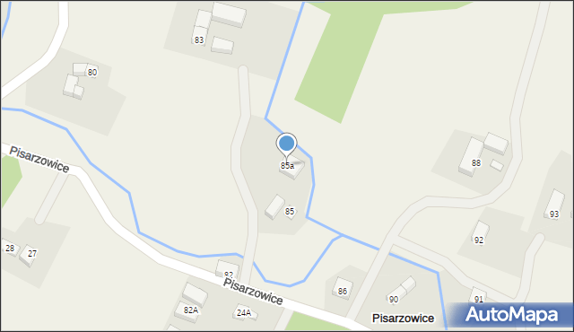 Pisarzowice, Pisarzowice, 85a, mapa Pisarzowice