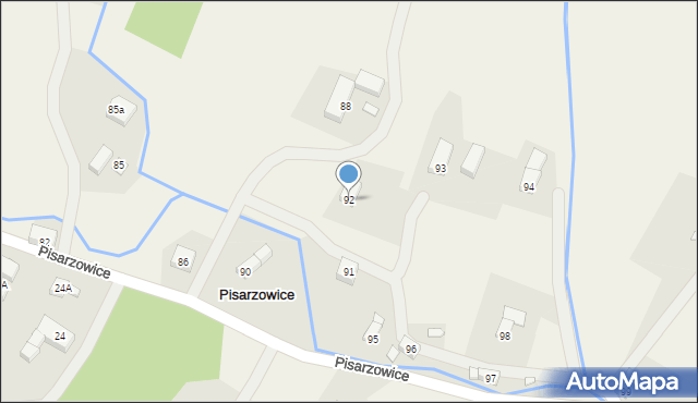 Pisarzowice, Pisarzowice, 92, mapa Pisarzowice