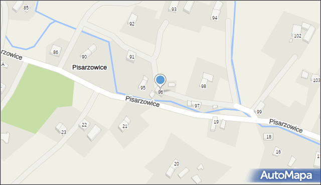 Pisarzowice, Pisarzowice, 96, mapa Pisarzowice