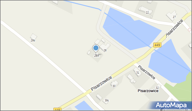 Pisarzowice, Pisarzowice, 28A, mapa Pisarzowice