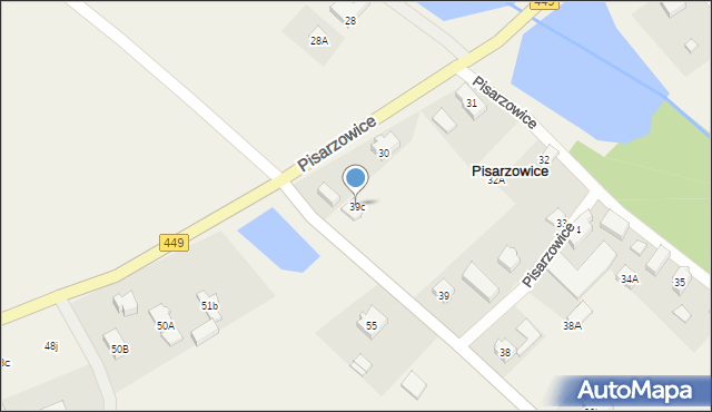 Pisarzowice, Pisarzowice, 39c, mapa Pisarzowice