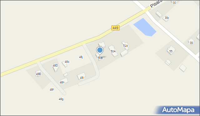 Pisarzowice, Pisarzowice, 50B, mapa Pisarzowice