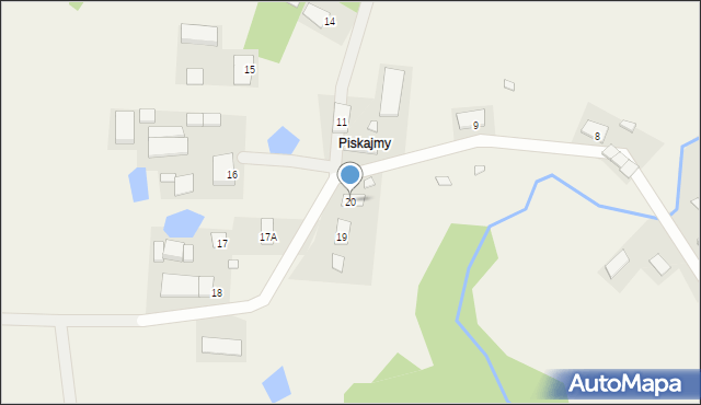 Piskajny, Piskajny, 20, mapa Piskajny