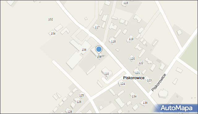 Piskorowice, Piskorowice, 108, mapa Piskorowice