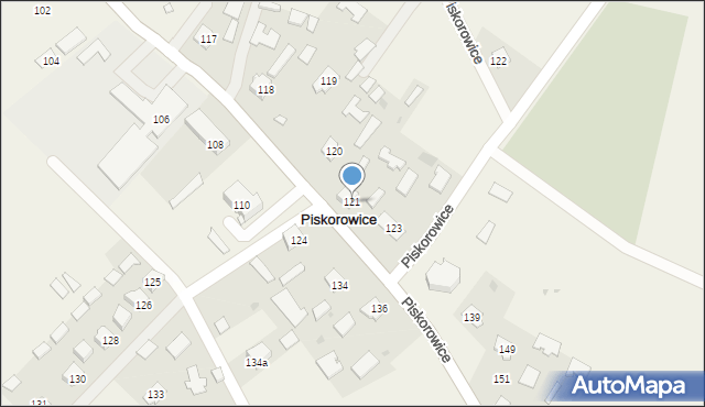 Piskorowice, Piskorowice, 121, mapa Piskorowice