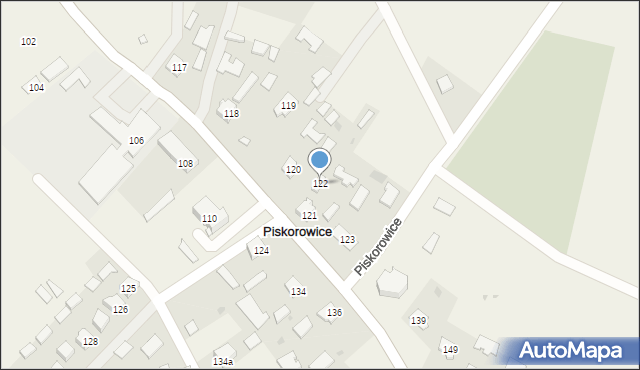 Piskorowice, Piskorowice, 122, mapa Piskorowice