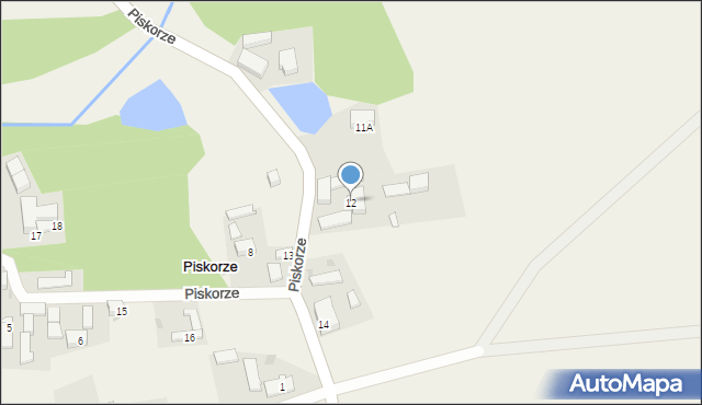 Piskorze, Piskorze, 12, mapa Piskorze