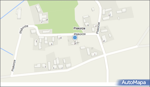Piskorze, Piskorze, 16, mapa Piskorze