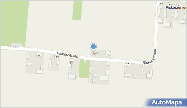 Piskorzeniec, Piskorzeniec, 18, mapa Piskorzeniec