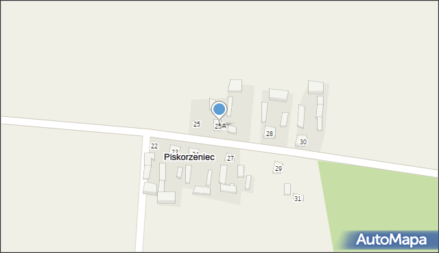 Piskorzeniec, Piskorzeniec, 25A, mapa Piskorzeniec