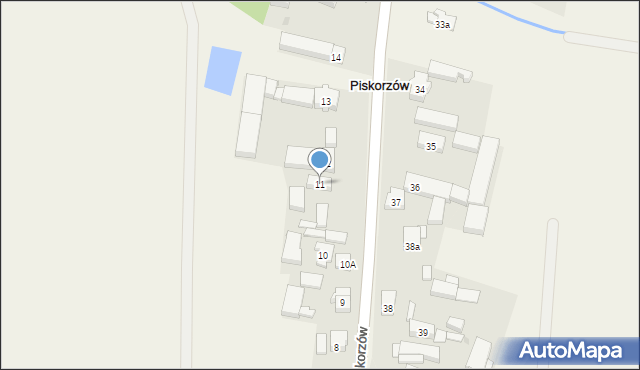 Piskorzów, Piskorzów, 11, mapa Piskorzów