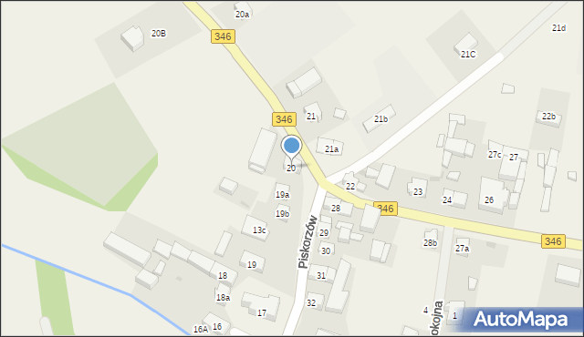 Piskorzów, Piskorzów, 20, mapa Piskorzów