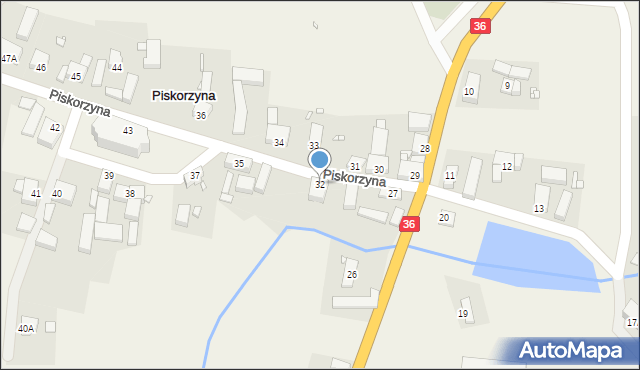Piskorzyna, Piskorzyna, 32, mapa Piskorzyna