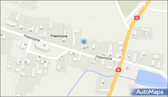 Piskorzyna, Piskorzyna, 34, mapa Piskorzyna