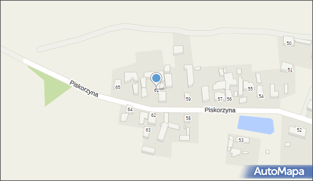 Piskorzyna, Piskorzyna, 61, mapa Piskorzyna