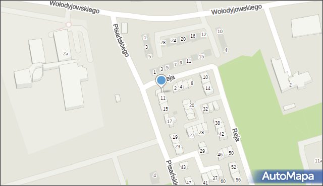 Pisz, Pisańskiego J., 7, mapa Pisz