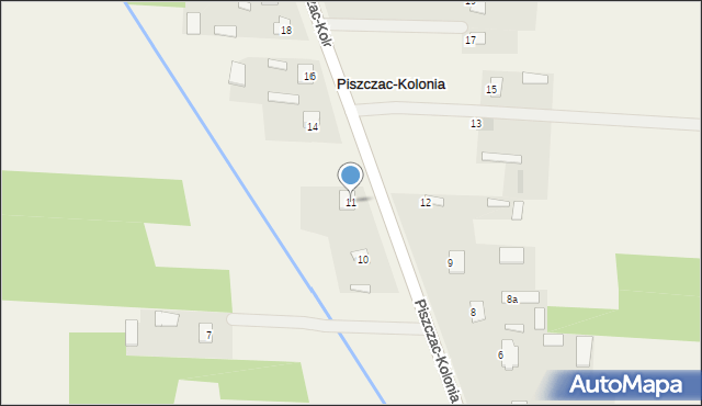 Piszczac-Kolonia, Piszczac-Kolonia, 11, mapa Piszczac-Kolonia
