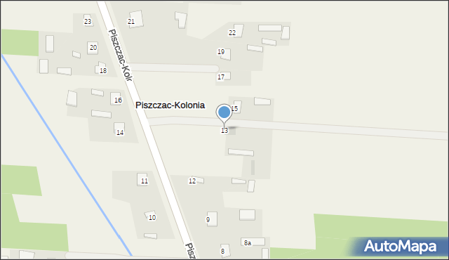 Piszczac-Kolonia, Piszczac-Kolonia, 13, mapa Piszczac-Kolonia