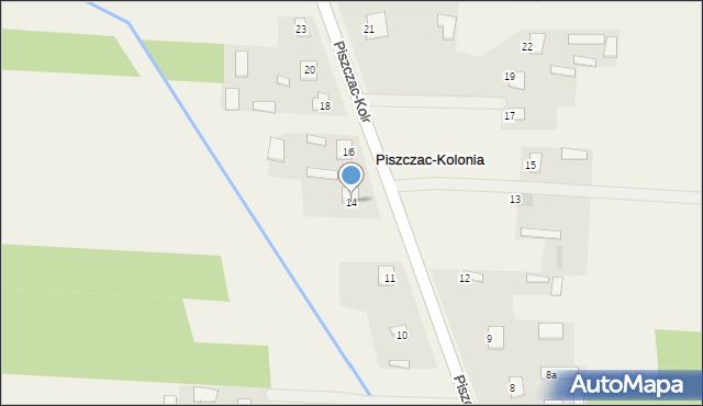 Piszczac-Kolonia, Piszczac-Kolonia, 14, mapa Piszczac-Kolonia